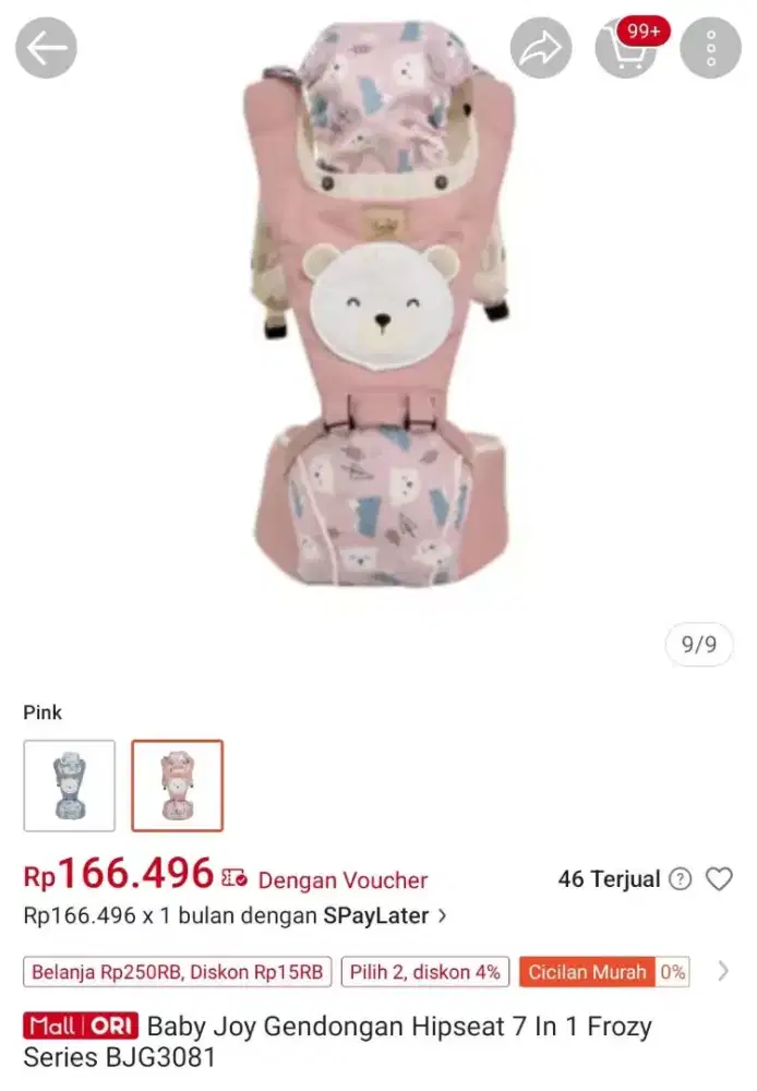 Gendongan Hipseat Baby Joy