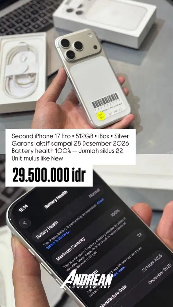 Second Iphone 17 Pro 512GB iBox Silver