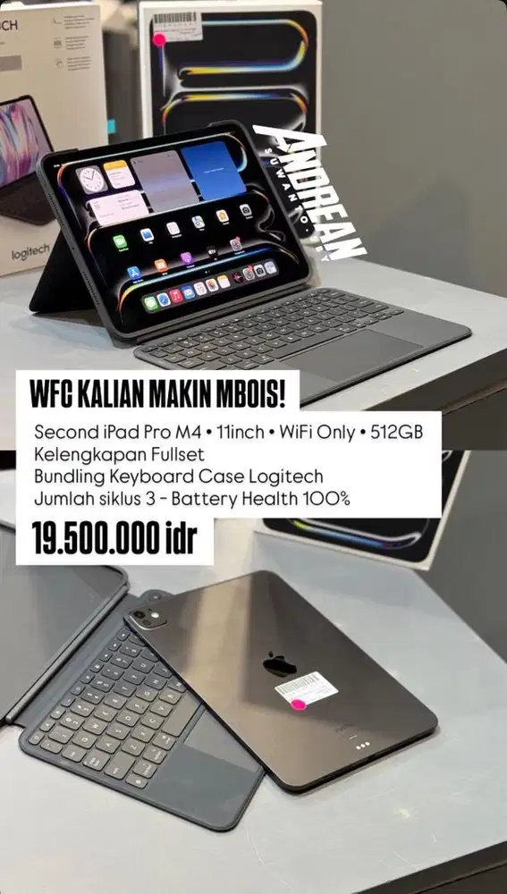 Second Ipad Pro M4 11 Inch 512 GB Wifi Bundling Keyboard Case Logitech