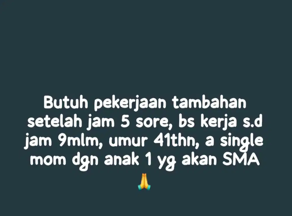 Part time, setelah jam 5 sore