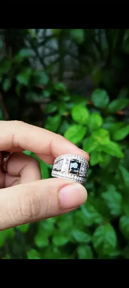 Natural Gray Spinel 1,08 Ct memo GLI Ring Mewah