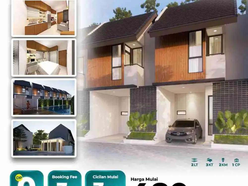 Rumah mungil 2 lantai lokasi di sawangan Depok.bayar 3 juta,KPR DP 0% + Free biaya kPR