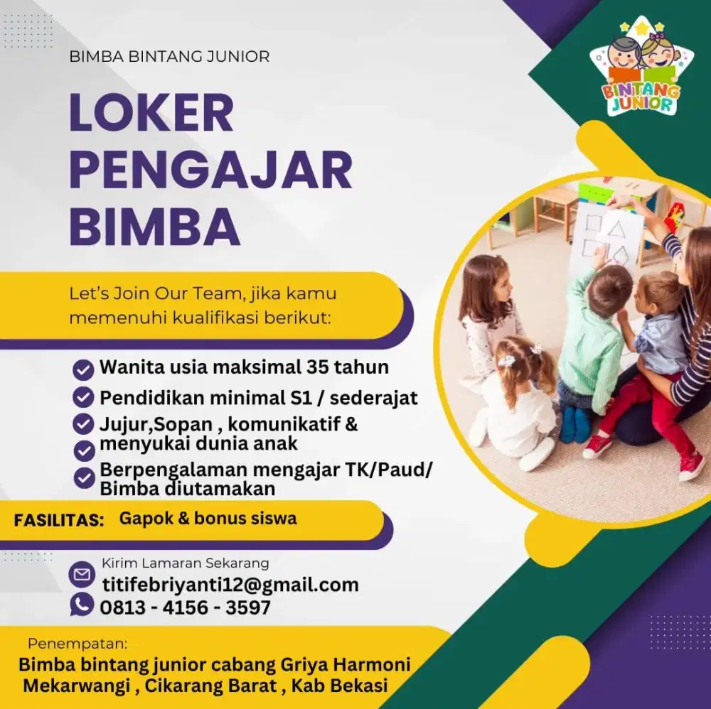 LOWONGAN MENGAJAR / TUTOR BIMBA