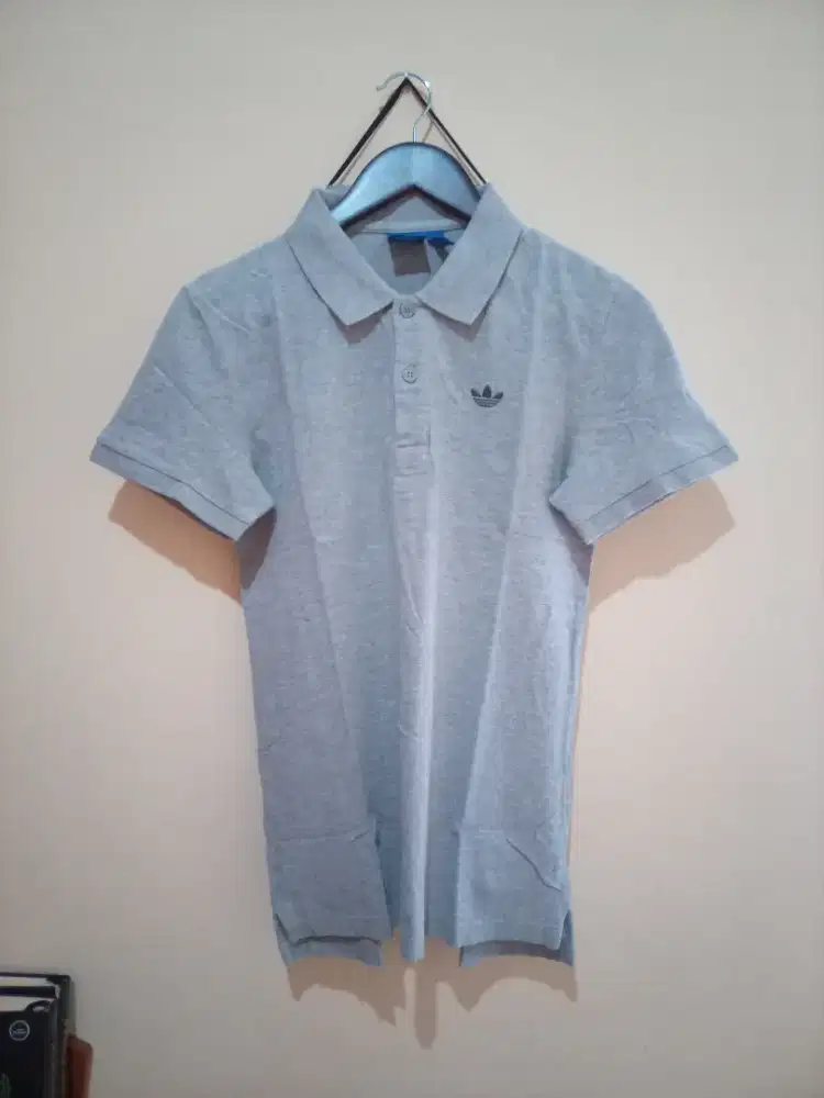 Kaos Kerah Lengan Pendek Adidas Pique Polo Shirt Abu Size S