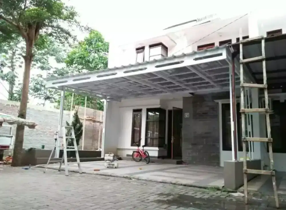 Canopy, kanopi baja ringan, plafon pvc, rangka atap rumah baja ringan