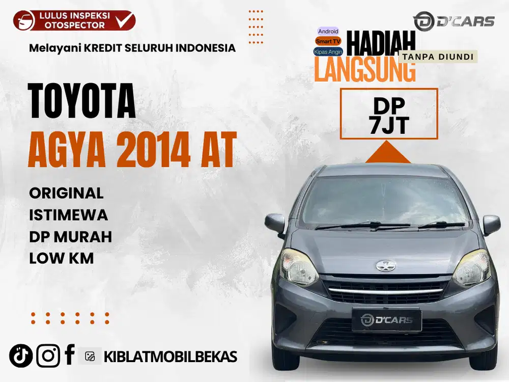 TOYOTA AGYA 2014 AUTOMATIC ORIGINAL DP MINIM ORIGINAL AYLA