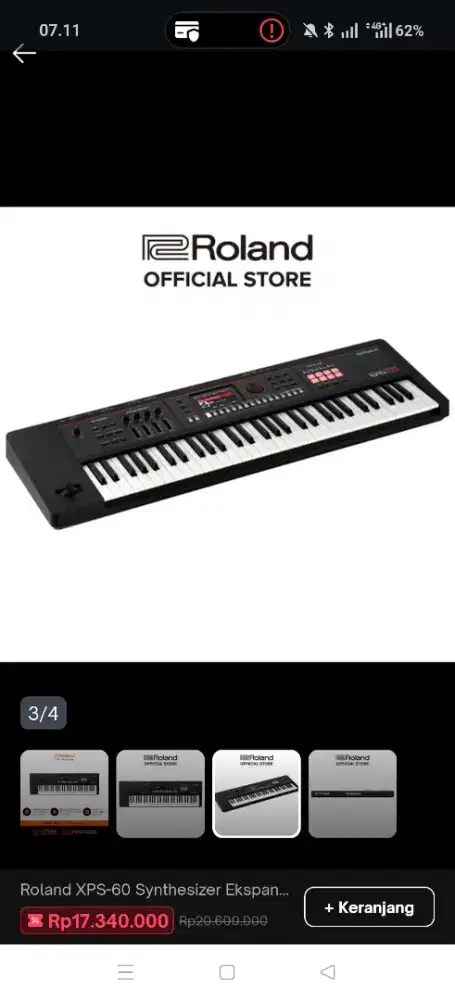 keyboard roland xps60 synthesizer new in box original