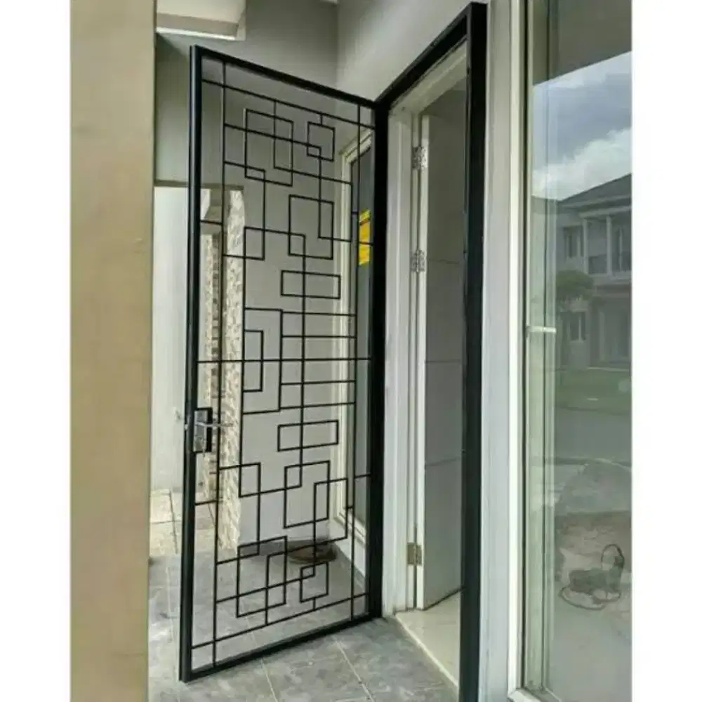 Pintu doubel besi ram nyamuk custom