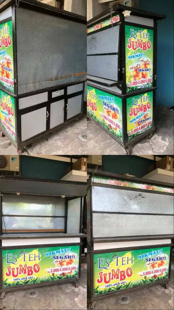 DIJUAL GEROBAK ES TEH JUMBO PEMAKAIAN 8 BULAN