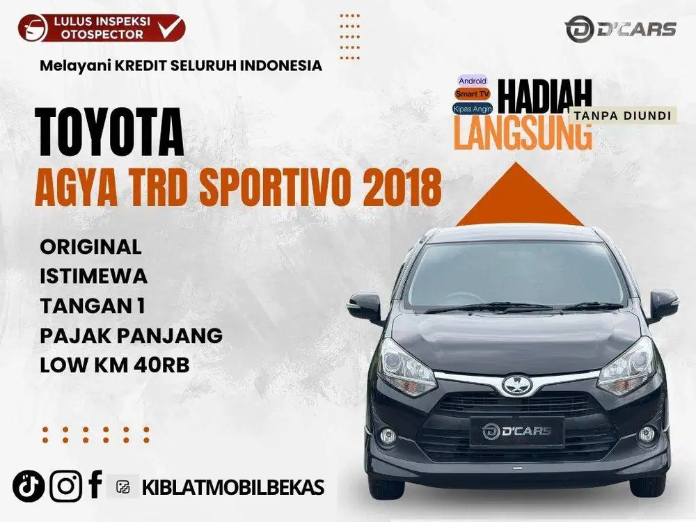 AGYA G TRD SPORTIVO 2018 MATIC LOW KM ISTIMEWA ORIGINAL