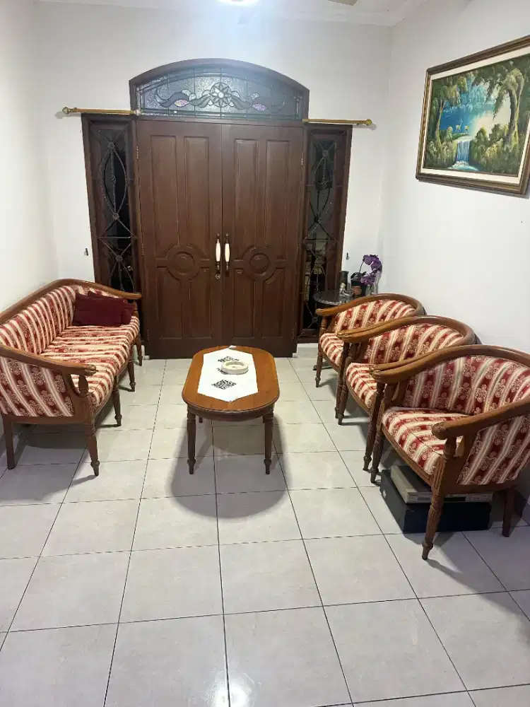 Sofa 3 1 1 1 jati model Klasik+ set 1 meja jati