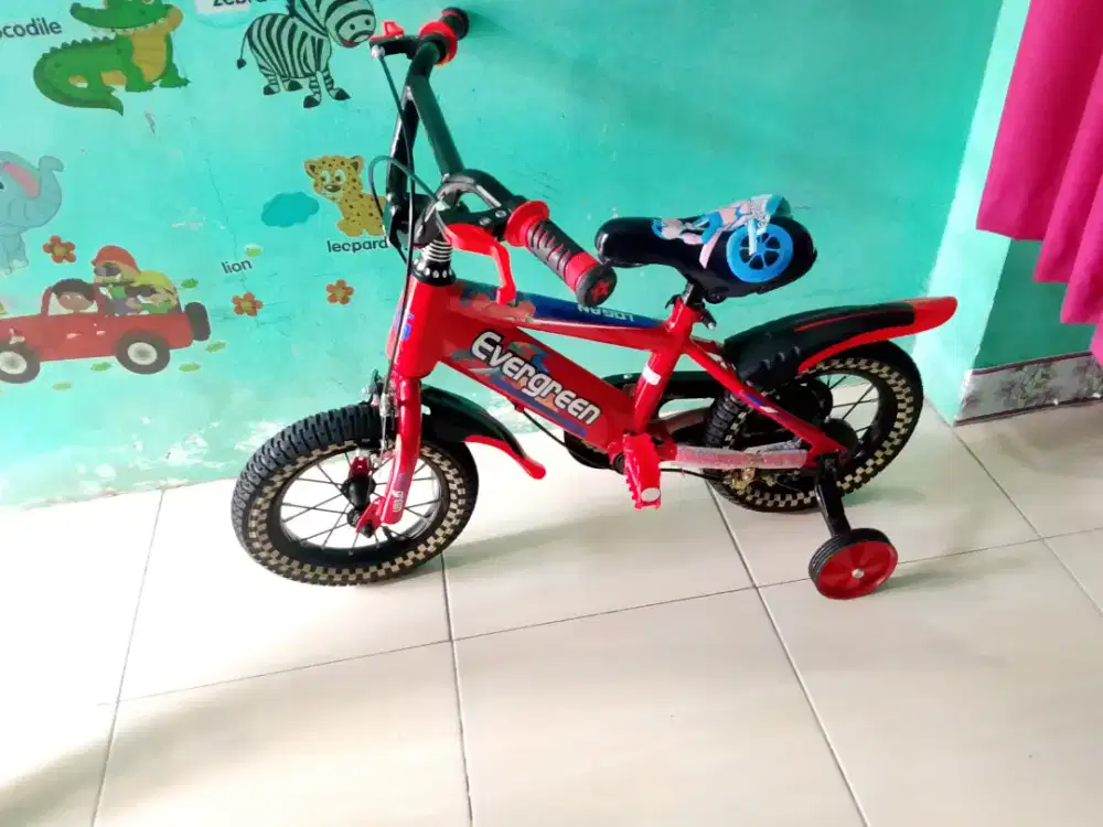 Sepeda anak roda empat cowok BMX evergreen logan 16 12