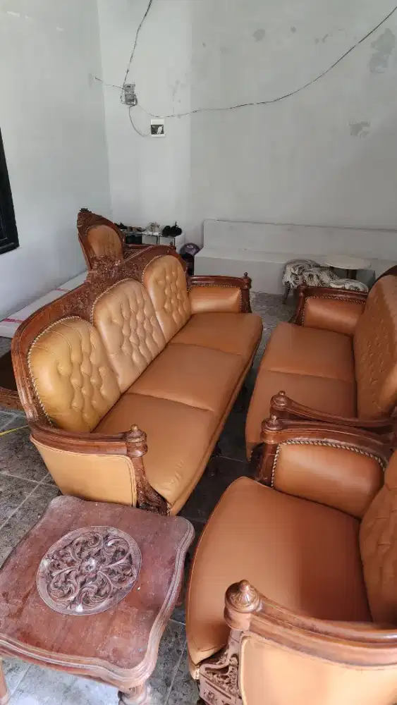 Meja Kursi Sofa Jati Set