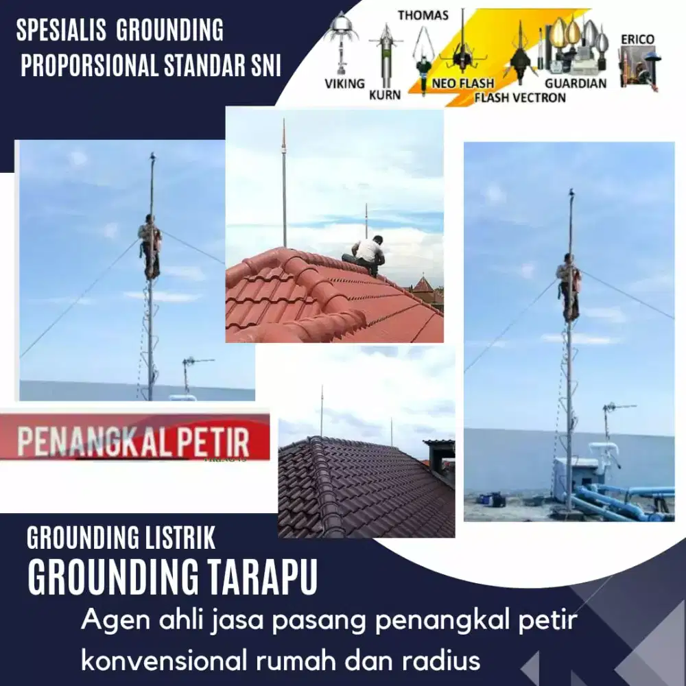 Ahli jasa pasang penangkal petir dan grounding mesin