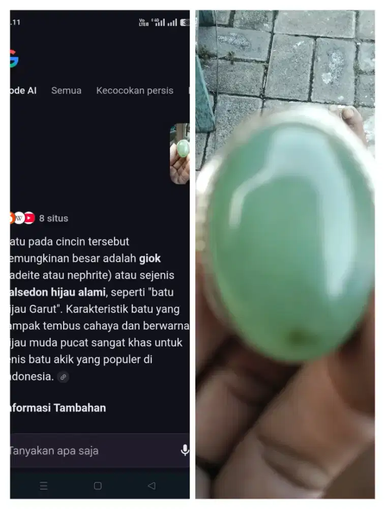 Natural Batu Giok hijau