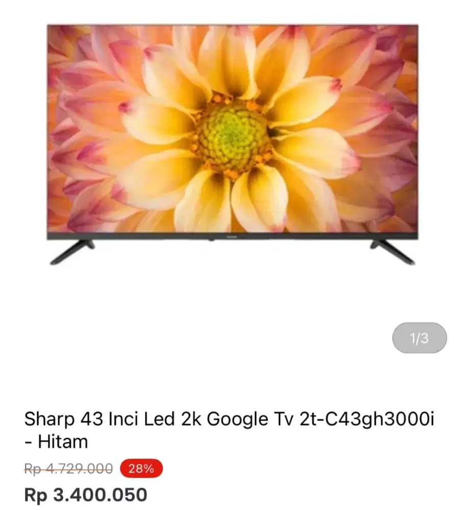 SHARP 43 INCH LED  GOOGLE TV 2T-C43GH3000I