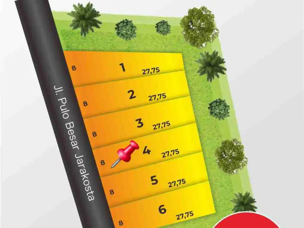 TANAH DIJUAL LUAS 222 M ADA 5 UNIT SHM SUDAH PECAH PERUNIT DI CIKARANG BEKASI