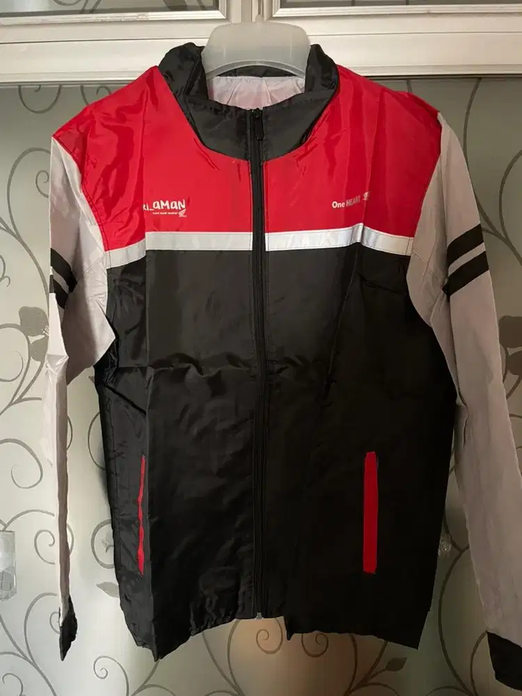NEW Jaket Motor Honda One Heart Ori Parasut Merah Hitam Abu