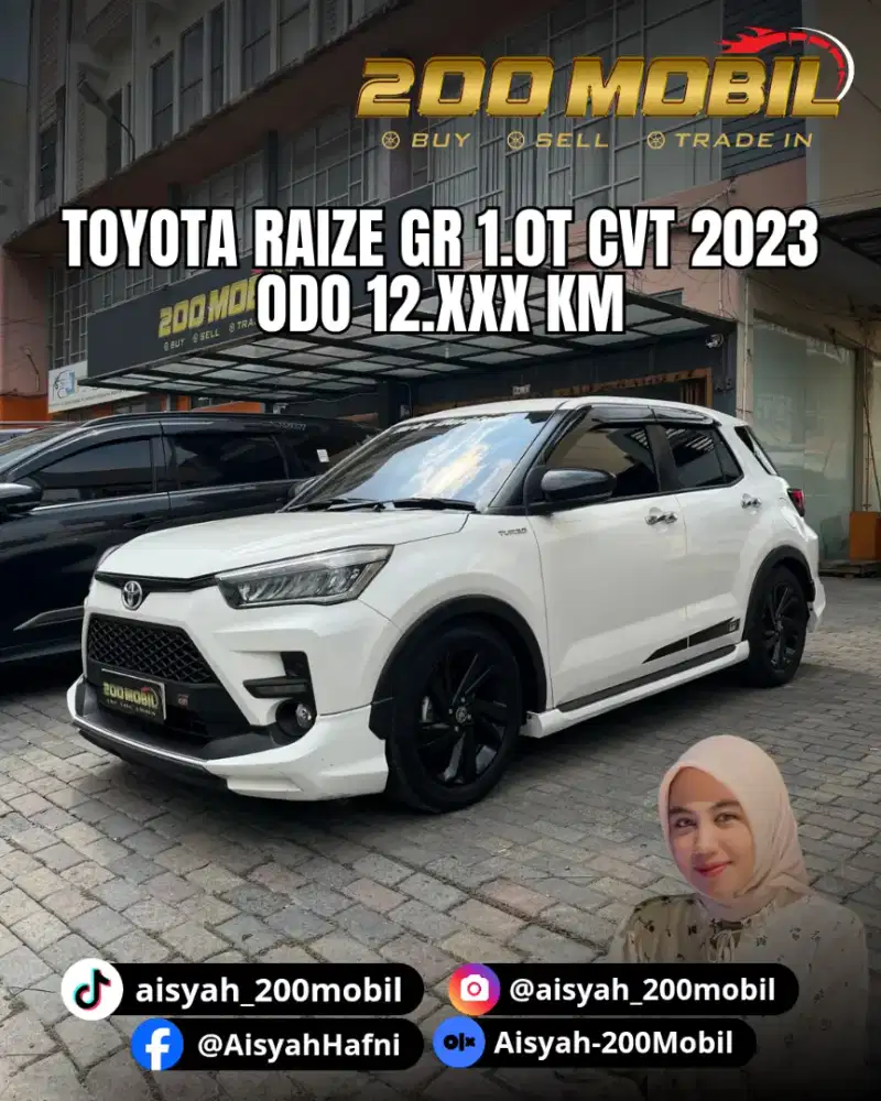 [Like New ‼️] Toyota Raize GR 1.0T S A/T 2023, Warna Putih
