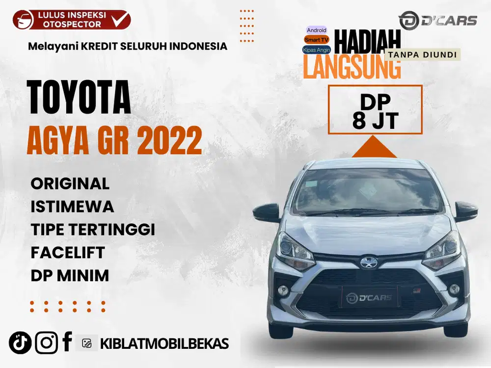 TOYOTA AGYA 1.2 GR SPORT 2022 ORIGINAL ISTIMEWA DP MINIM MURAH BRIO