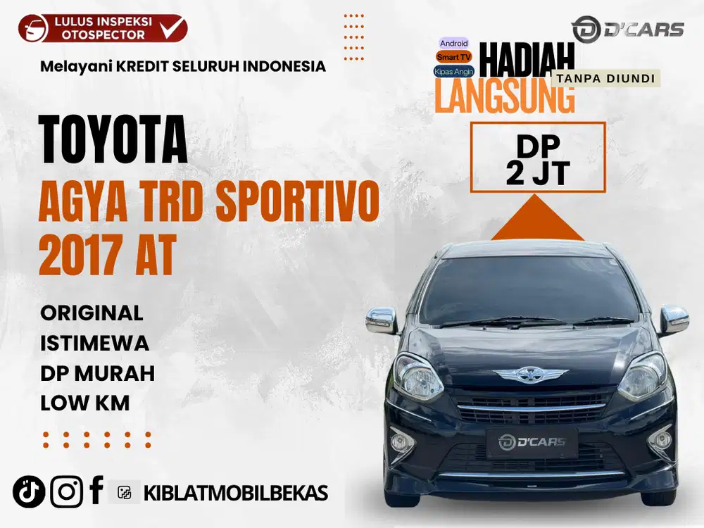 TOYOTA  AGYA G TRD SPORTIVO 2017 MATIC LOW KM AYLA