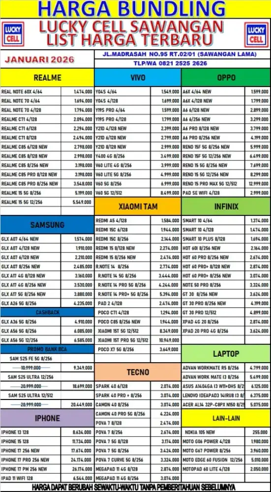 Credit hp murah toko lucky cell (home Credit (