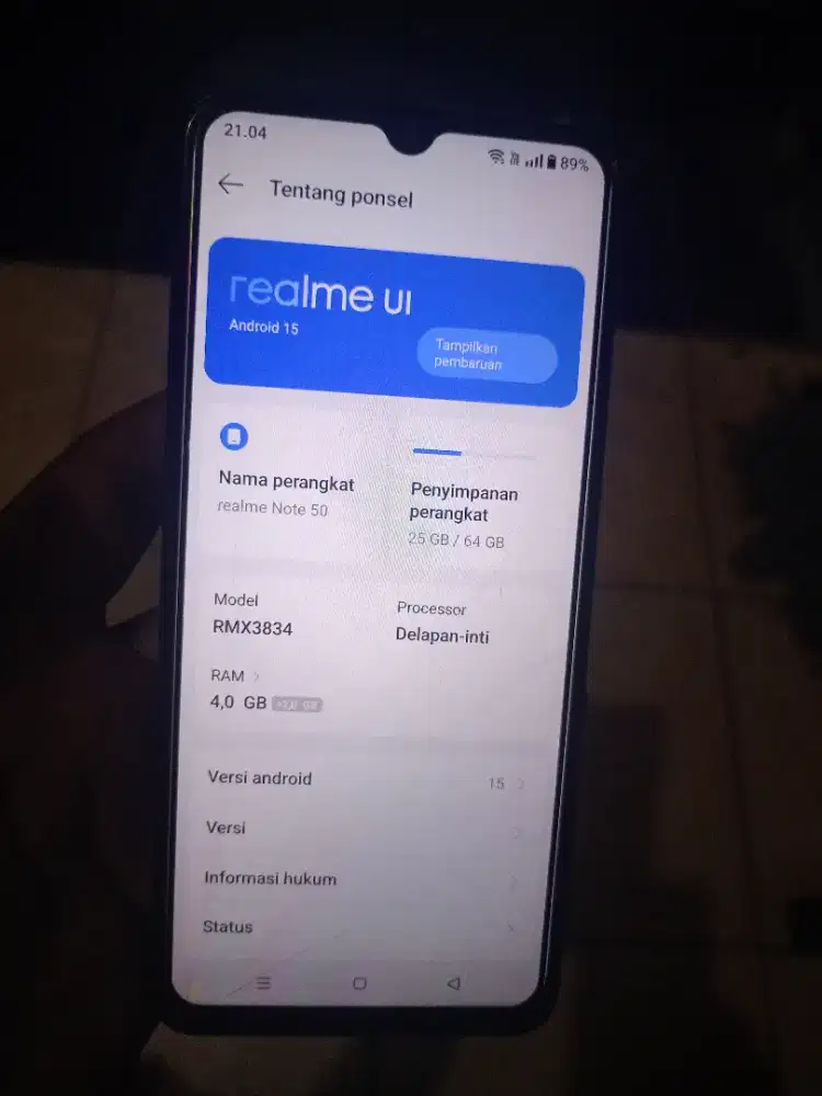 Realme note 50 ram 4/64