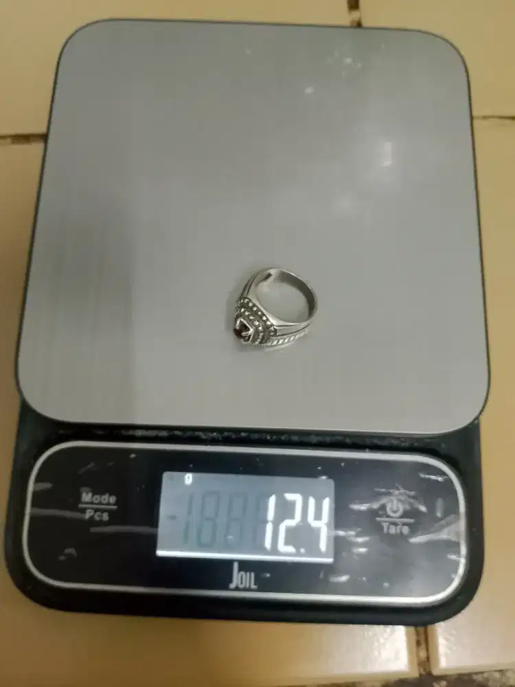Ring perak batu mustika buah delima