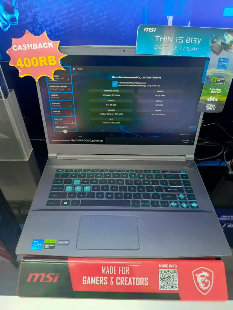 Kredit laptop MSI 15 B13VE