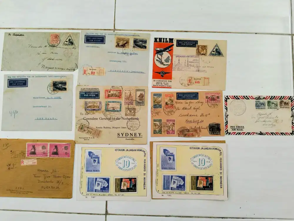 Amplop surat kuno perangko berstempel