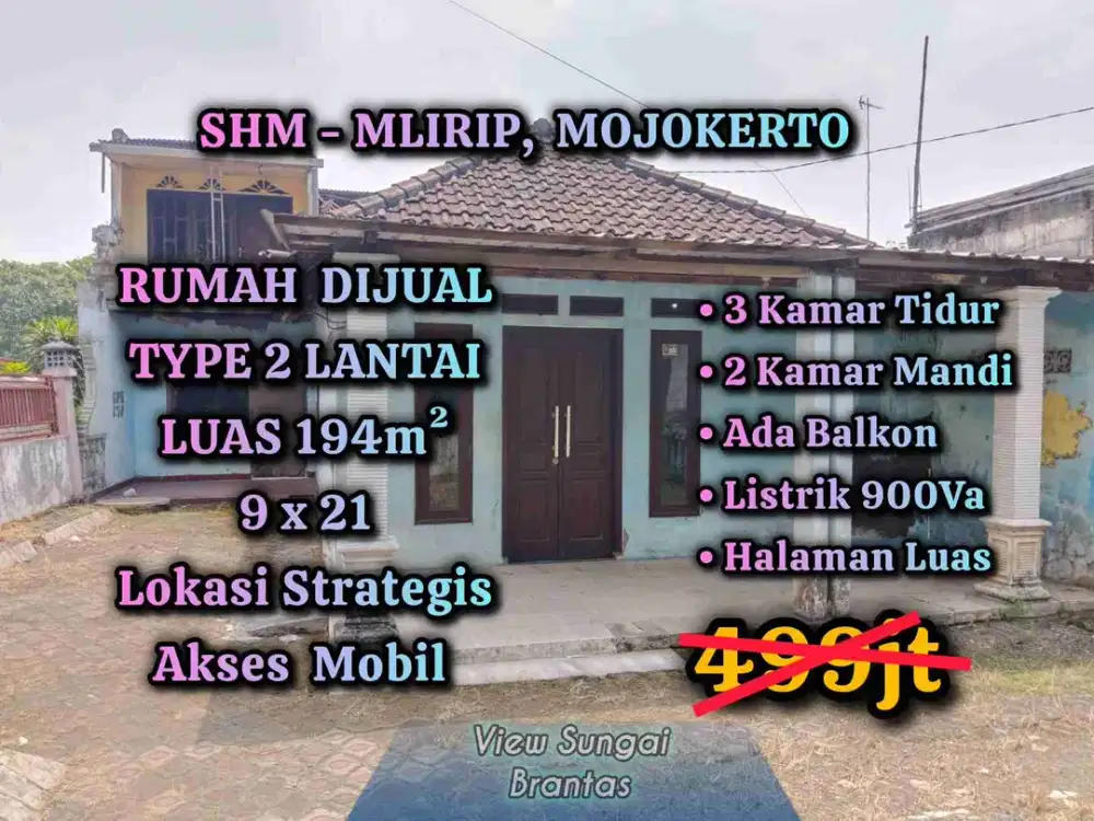 DIJUAL RUMAH 2 LANTAI MLIRIP MOJOKERTO LOKASI STRATEGIS