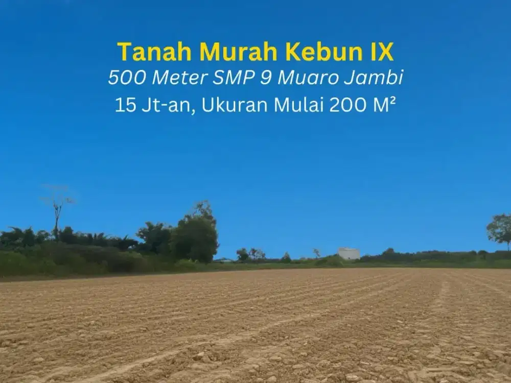 Jual Tanah Kebun 9 Dekat Simpang Ahok Jambi