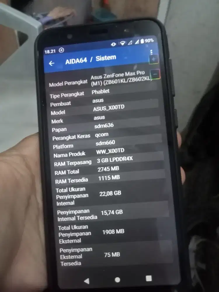 Asus zenfone max pro m1 snapdragon mulus