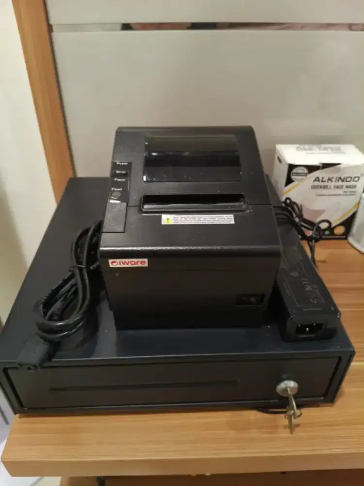 Set  Iware Printer barcode thermal dan laci kasir