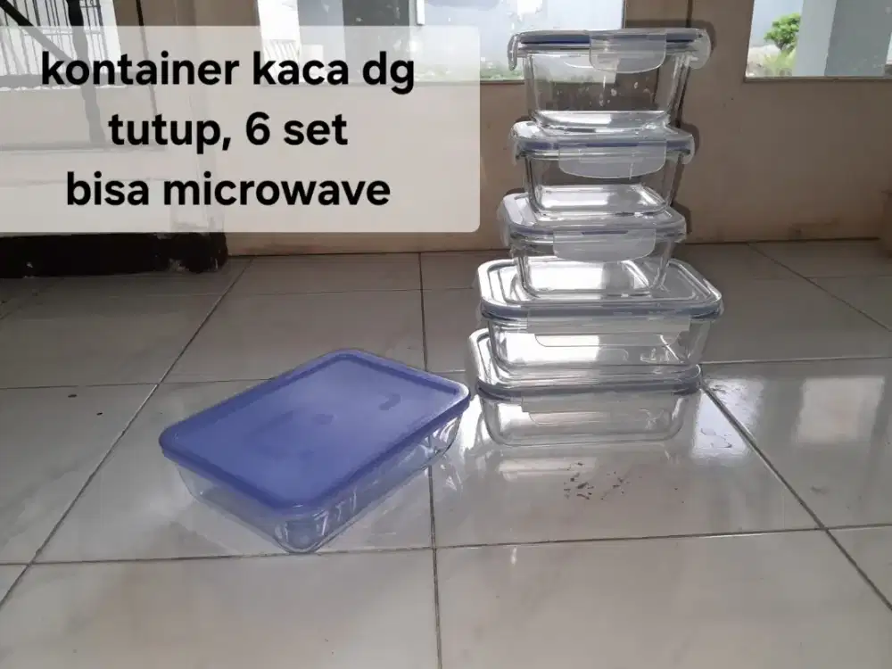 kontainer kaca dg tutup set