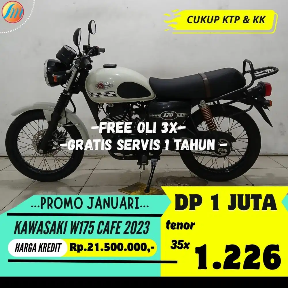 DP CUKUP 1JUTA KAWASAKI W175 CAFE 2023 ANGSURAN TERJANGKAU BERGARANSI