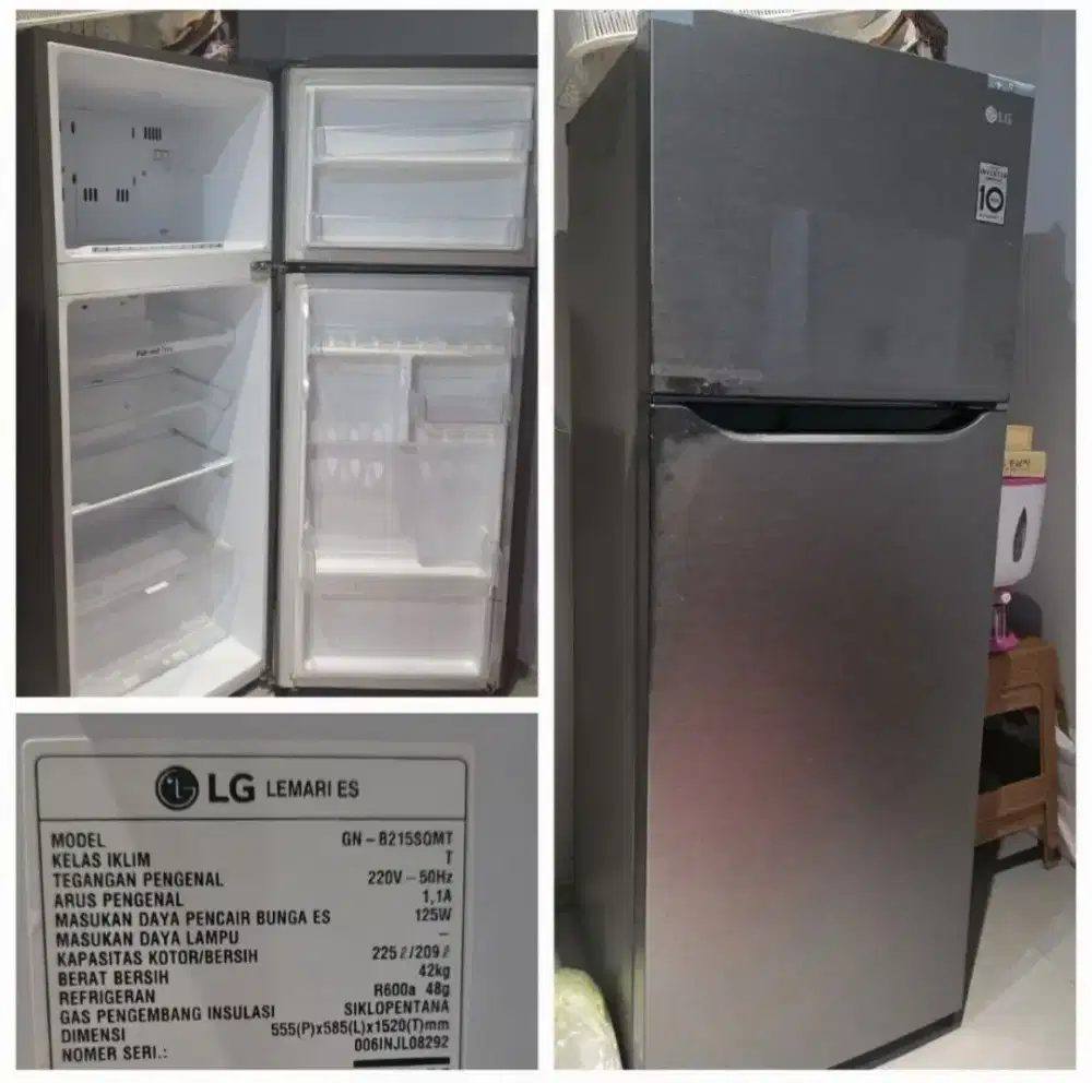 Jual murah kulkas LG 2 pintu spt foto, 2,3jt bs nego