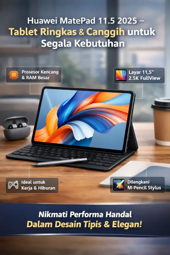 Huawei MatePad 11.5 2025 – Tablet Elegan dengan Performa Tangguh