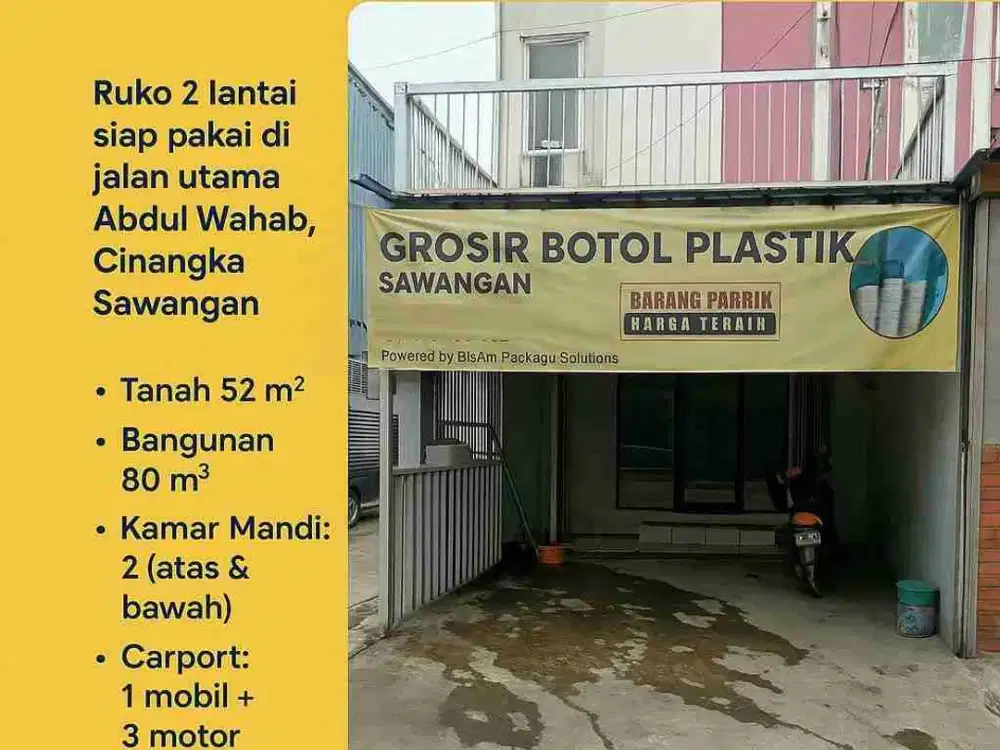 RUKO STRATEGIS SIAP PAKAI DI TEPI JALAN ABDUL WAHAB, CINANGKA – SAWANGAN