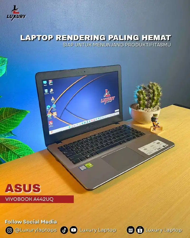 LAPTOP ASUS VIVOBOOK A442UQ RAM 8GB SSD 256GB NVIDIA GEFORCE 940MX