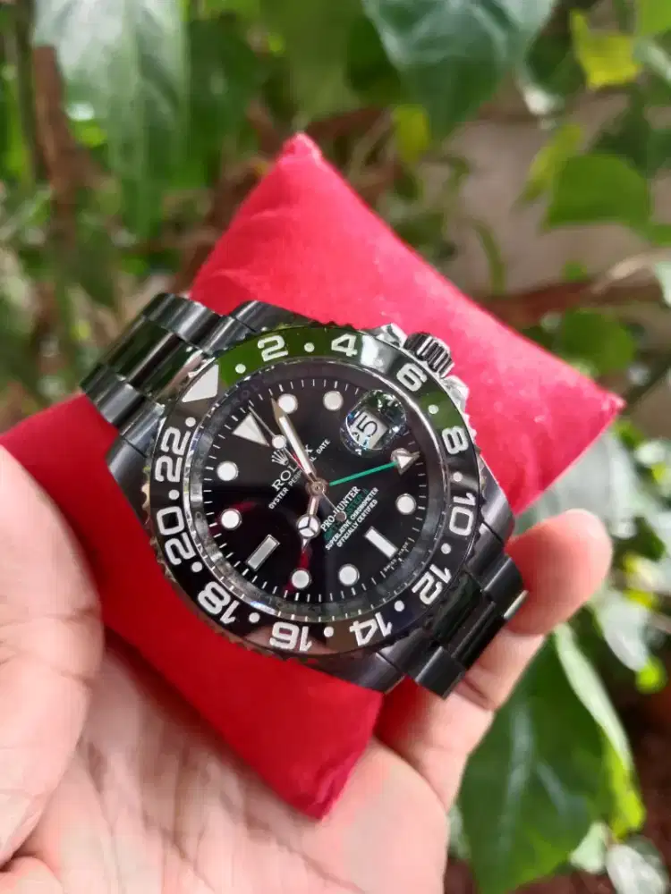 Jam tangan Rolex gmt black swiss eta