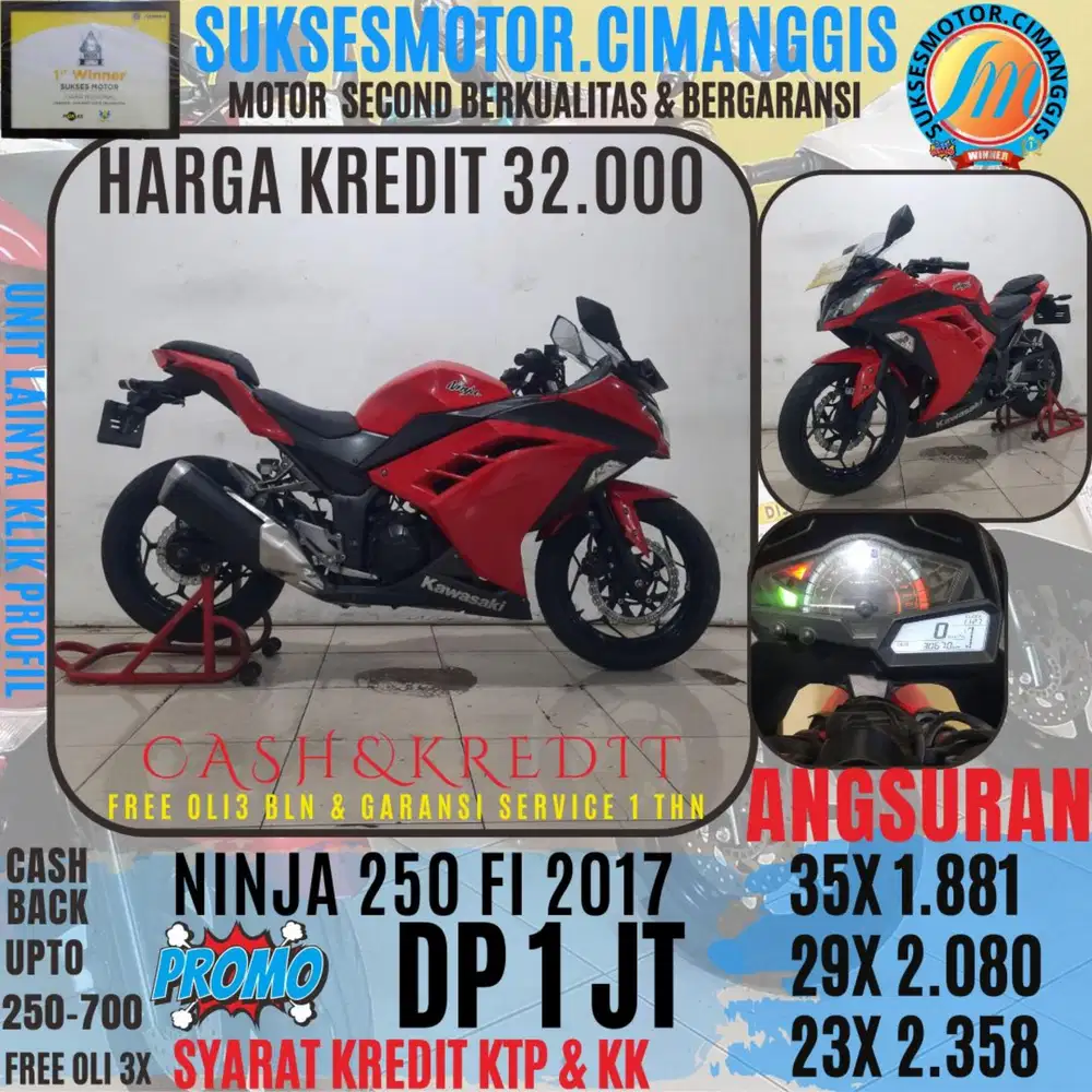 DP 1 JT TERMURAH NINJA 250 FI CASHBACK UPTO 700 RIBUAN FREE OLI3BLN
