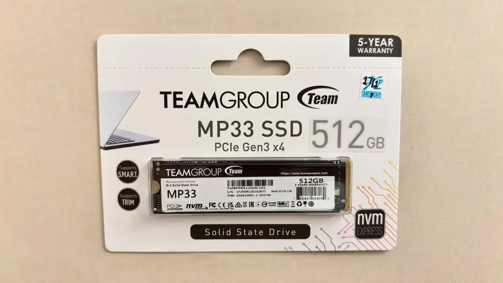 SSD Team MP33 M.2 2280 NVME 512GB - PCIe Gen3 x4
