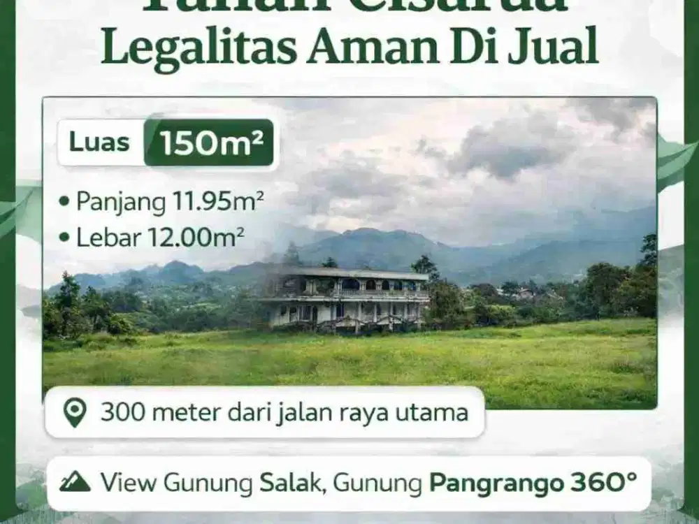 Tanah Puncak Dijual Dekat Jalan Raya Utama