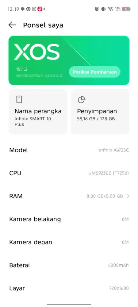 Infinix smart 10 plus warna orange
