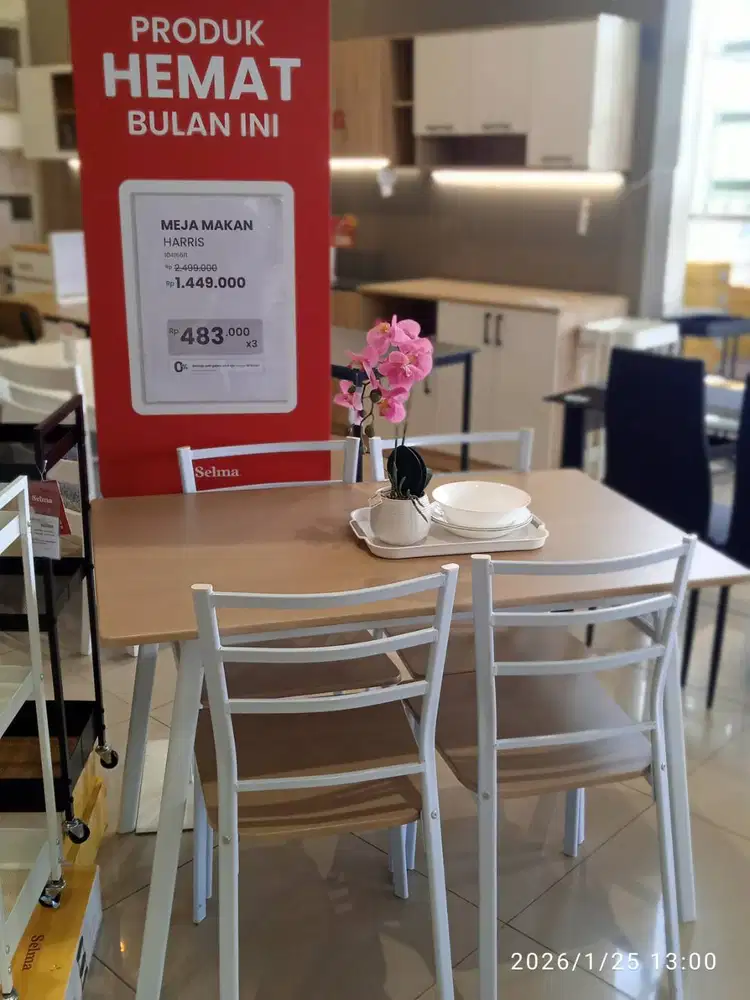 Set Meja Makan 4 kursi Harris Selma