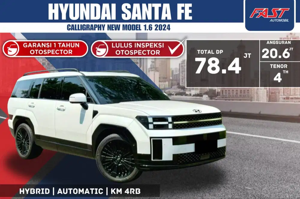 HYUNDAI SANTA FE NEW MODEL 1.6 CALLIGRAPHY 2024 KM.4RB & PAJAK PANJANG