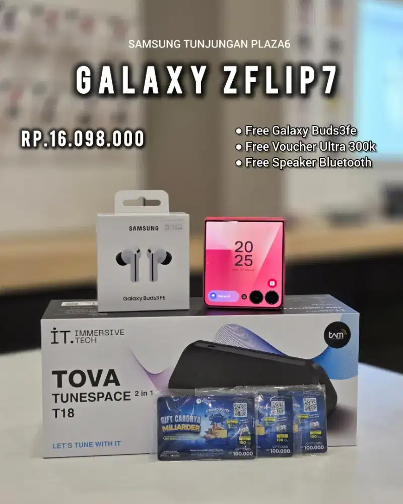 Samsung Zflip 7 Free Buds3 Fe, bluetooth speaker bisa cicilan0%