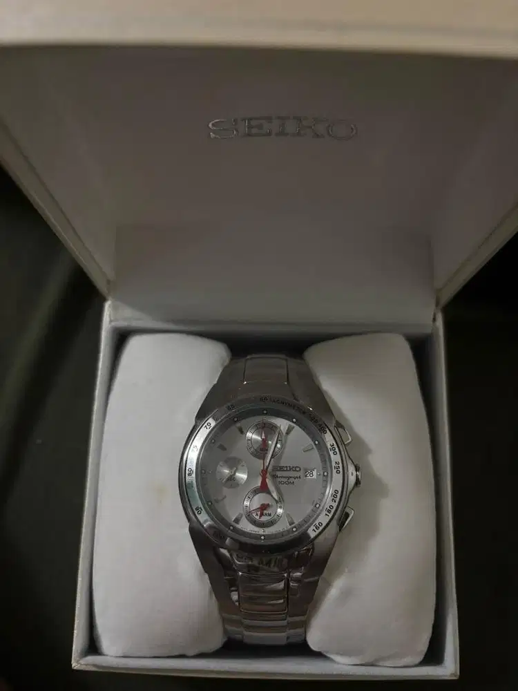 Jam Tangan Seiko Alarm Chronograph 100m Men's Watch SNA519P1