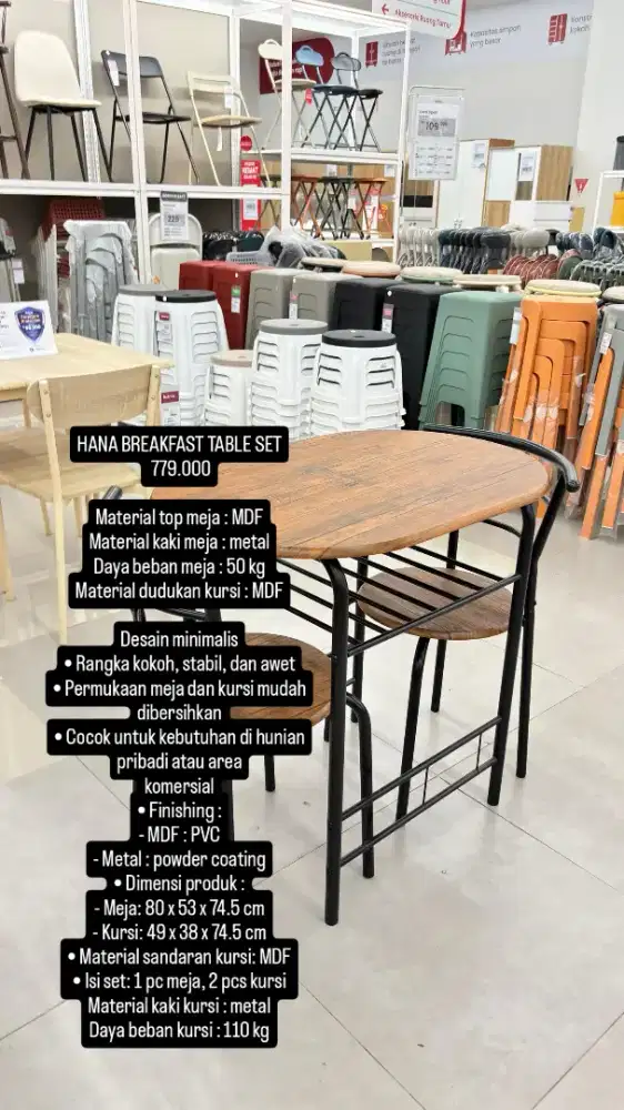 Meja makan 2 kursi by selma